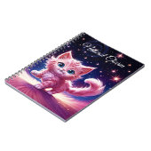 Rosa, flauschig niedliche Katzenaugen Notizblock (Linke Seite)