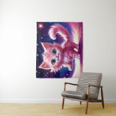 Rosa, flauschig niedliche Katzenaugen Wandteppich (Beispiel)