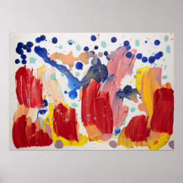 Rosa flauschige Einhörner tanzen auf Regenbogen Poster