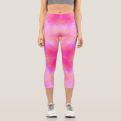 Rosa Fleck Capri Leggings (Vorderseite)