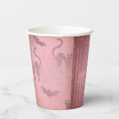 Rosa-Fledermäuse, grunge, rosa, rosa, katzenartig, Pappbecher (Rückseite)