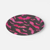 Rosa Fledermäuse Halloween-Party Pappteller (Schrägansicht)