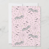 Rosa Fledermäuse Niedliche Babydusche Einladung (Rückseite)