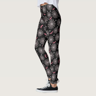 Rosa Fledermäuse und Spinnweben Leggings