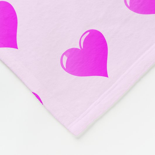 Rosa Fleece Blanket mit Herz oder Farbe wählen (Ecke)