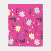 Rosa Fleece-Decke Florale Wellness-Decke Fleecedecke (Vorderseite)