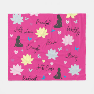 Rosa Fleece-Decke Florale Wellness-Decke Fleecedecke
