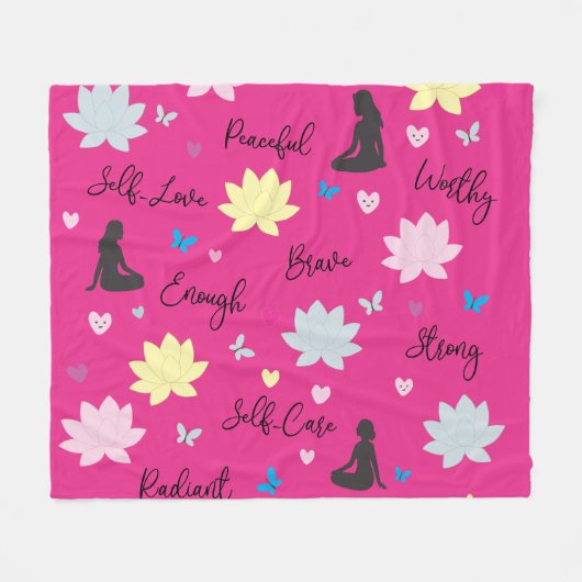 Rosa Fleece-Decke Florale Wellness-Decke Fleecedecke (Vorderseite (Horizontal))