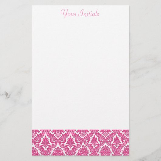 Rosa Fleur De Lis Briefpapier (Vorderseite)