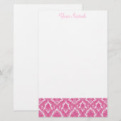 Rosa Fleur De Lis Briefpapier (Vorne/Hinten)