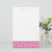 Rosa Fleur De Lis Briefpapier (Stehend Vorderseite)