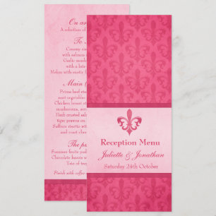 Rosa Fleur De Lis Hochzeitsempfang Abendmenü Einladung