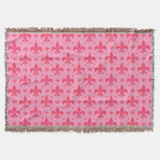 rosa Fleur-de-lis-Muster Decke (Vorderseite)