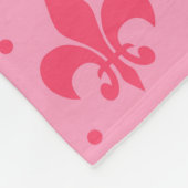 rosa Fleur-de-lis-Muster Fleecedecke (Ecke)