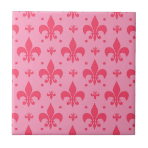 rosa Fleur-de-lis-Muster Fliese