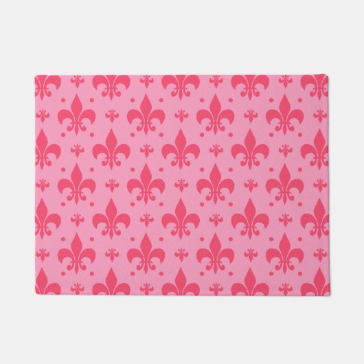 rosa Fleur-de-lis-Muster Fußmatte (Vorderseite)