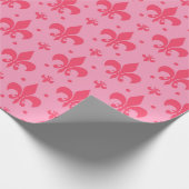 rosa Fleur-de-lis-Muster Geschenkpapier (Ecke)