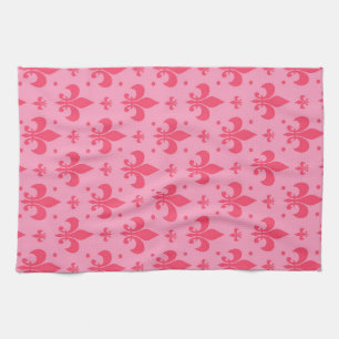 rosa Fleur-de-lis-Muster Geschirrtuch