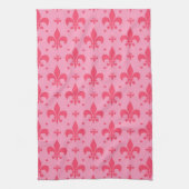 rosa Fleur-de-lis-Muster Geschirrtuch (Vertikal)