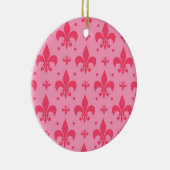 rosa Fleur-de-lis-Muster Keramik Ornament (Rechts)