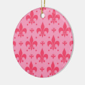 rosa Fleur-de-lis-Muster Keramik Ornament (Links)