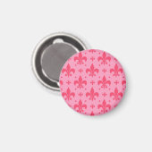 rosa Fleur-de-lis-Muster Magnet (Vorderseite/Rückseite)
