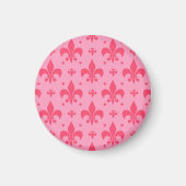 rosa Fleur-de-lis-Muster Magnet (Vorne)