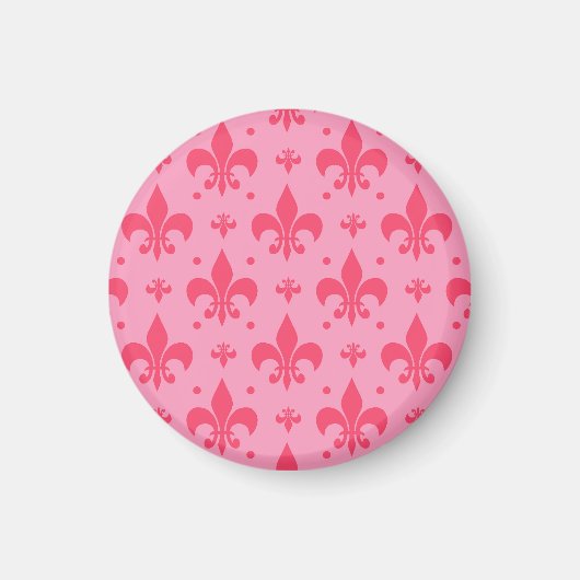 rosa Fleur-de-lis-Muster Magnet (Vorne)