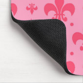 rosa Fleur-de-lis-Muster Mousepad (Ecke)