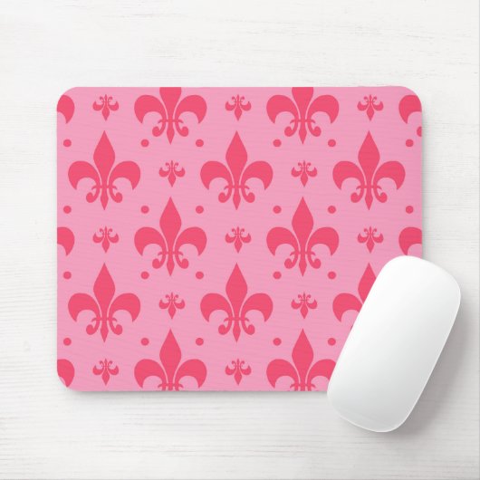 rosa Fleur-de-lis-Muster Mousepad (Mit Mouse)