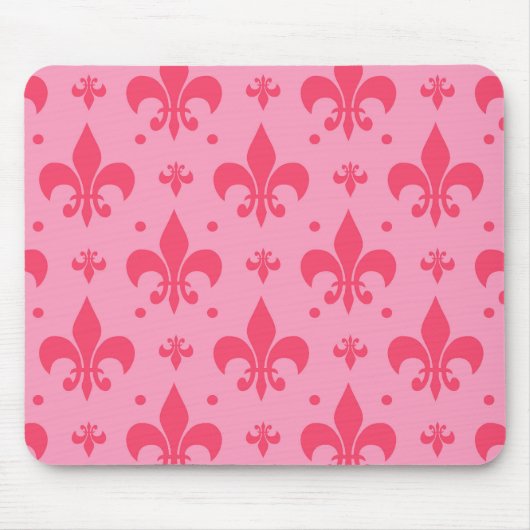 rosa Fleur-de-lis-Muster Mousepad (Vorne)