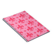 rosa Fleur-de-lis-Muster Notizblock (Rechte Seite)