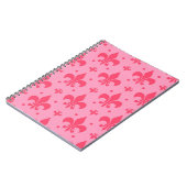 rosa Fleur-de-lis-Muster Notizblock (Linke Seite)