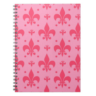 rosa Fleur-de-lis-Muster Notizblock