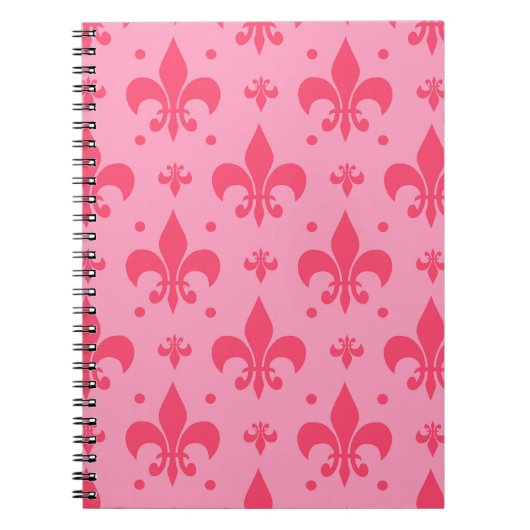 rosa Fleur-de-lis-Muster Notizblock (Vorderseite)