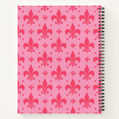 rosa Fleur-de-lis-Muster Notizblock (Rückseite)