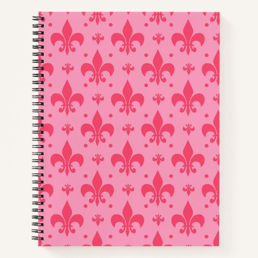 rosa Fleur-de-lis-Muster Notizblock (Vorderseite)
