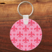 rosa Fleur-de-lis-Muster Schlüsselanhänger (Rückseite)