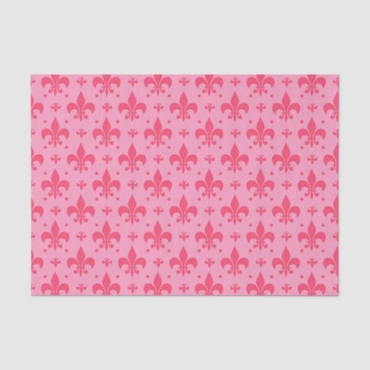 rosa Fleur-de-lis-Muster Seidenpapier (Vorderseite)