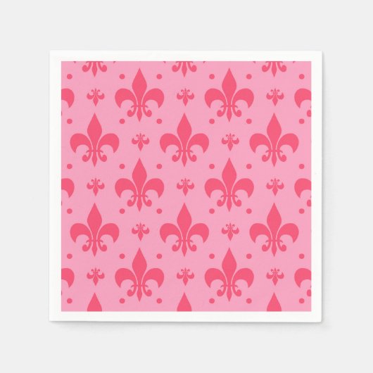 rosa Fleur-de-lis-Muster Serviette (Vorderseite)