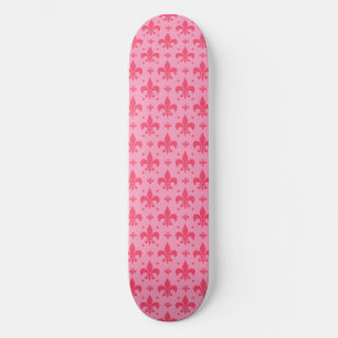 rosa Fleur-de-lis-Muster Skateboard