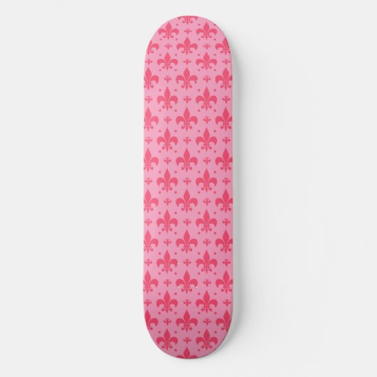 rosa Fleur-de-lis-Muster Skateboard (Vorderseite)