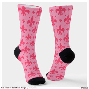 rosa Fleur-de-lis-Muster Socken