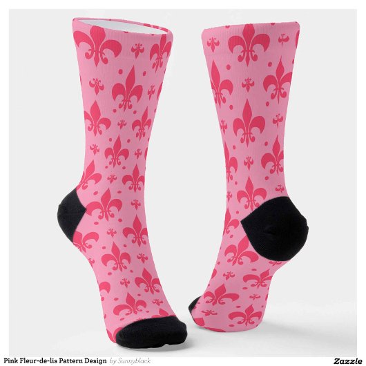 rosa Fleur-de-lis-Muster Socken