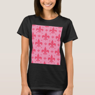 rosa Fleur-de-lis-Muster T-Shirt