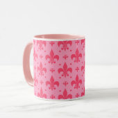 rosa Fleur-de-lis-Muster Tasse (Vorderseite Links)
