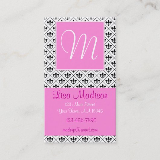 Rosa Fleur Visitenkarte (Vorderseite)