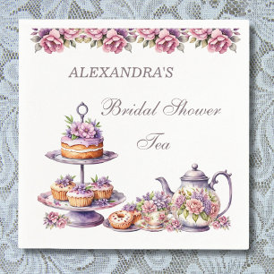 Rosa Flieder Blumen Tee Party Brautparty Serviette
