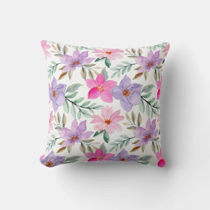 Rosa Flieder Blumenmuster Trend Kissen