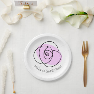 Rosa Flieder Hochzeitsshower rund Pappteller